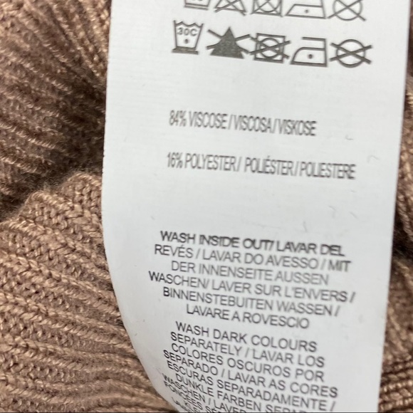 NBW Atmosphere Camel Bell Sleeve & Mock Neckline Fitted Knit Top. Size 4 - Picture 6 of 6